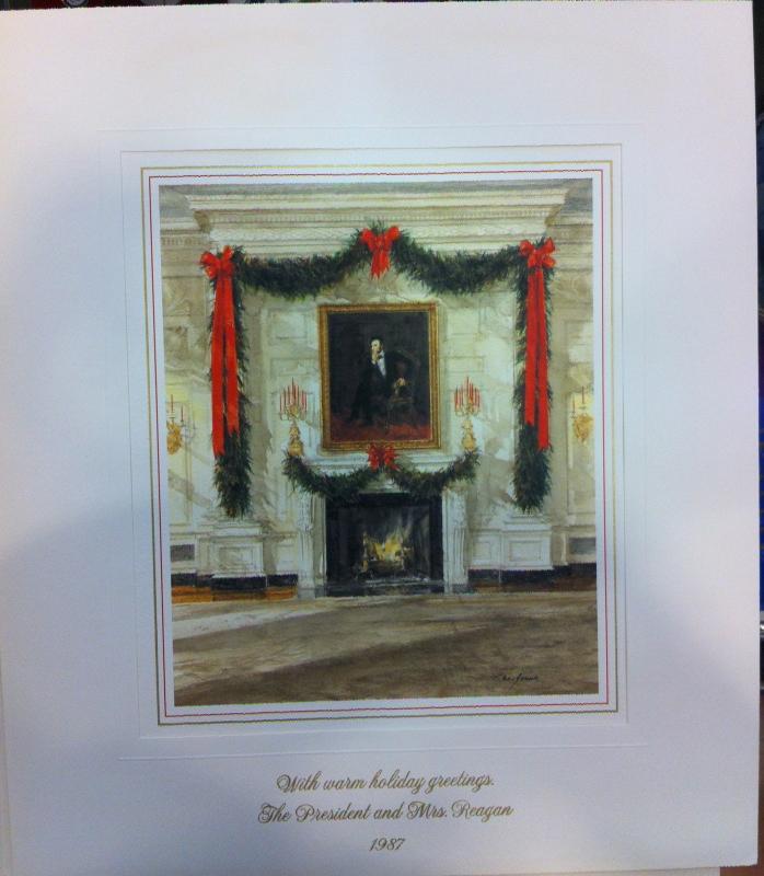 Ronald Reagan White House Christmas Card Gift Print 1987