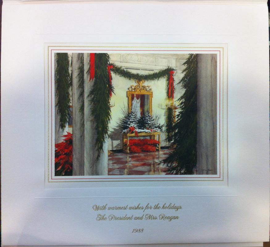Ronald Reagan White House Christmas Card Gift Print 1988