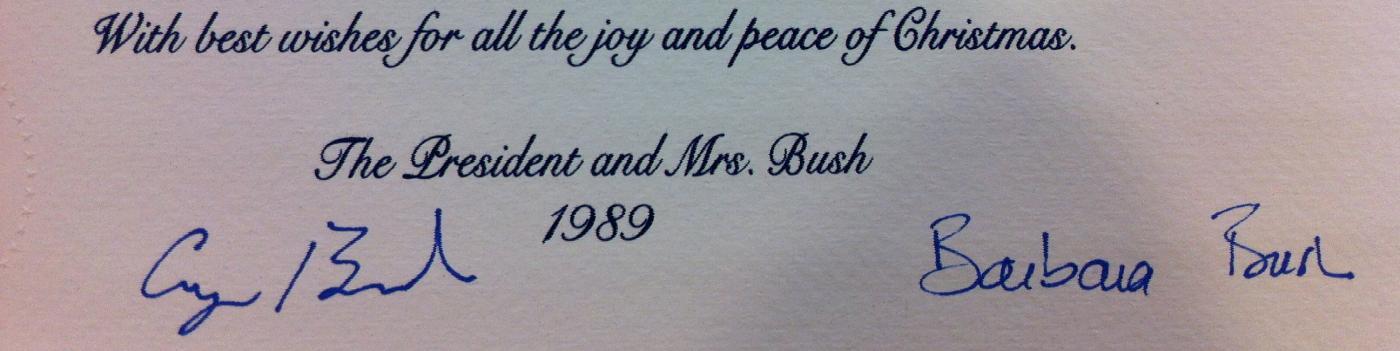 George Bush Sr White House Christmas Gift Print 1989