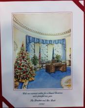 George Bush Sr White House Christmas Gift Print 1990