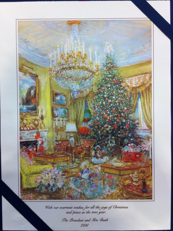 George Bush Sr White House Christmas Gift Print 1991