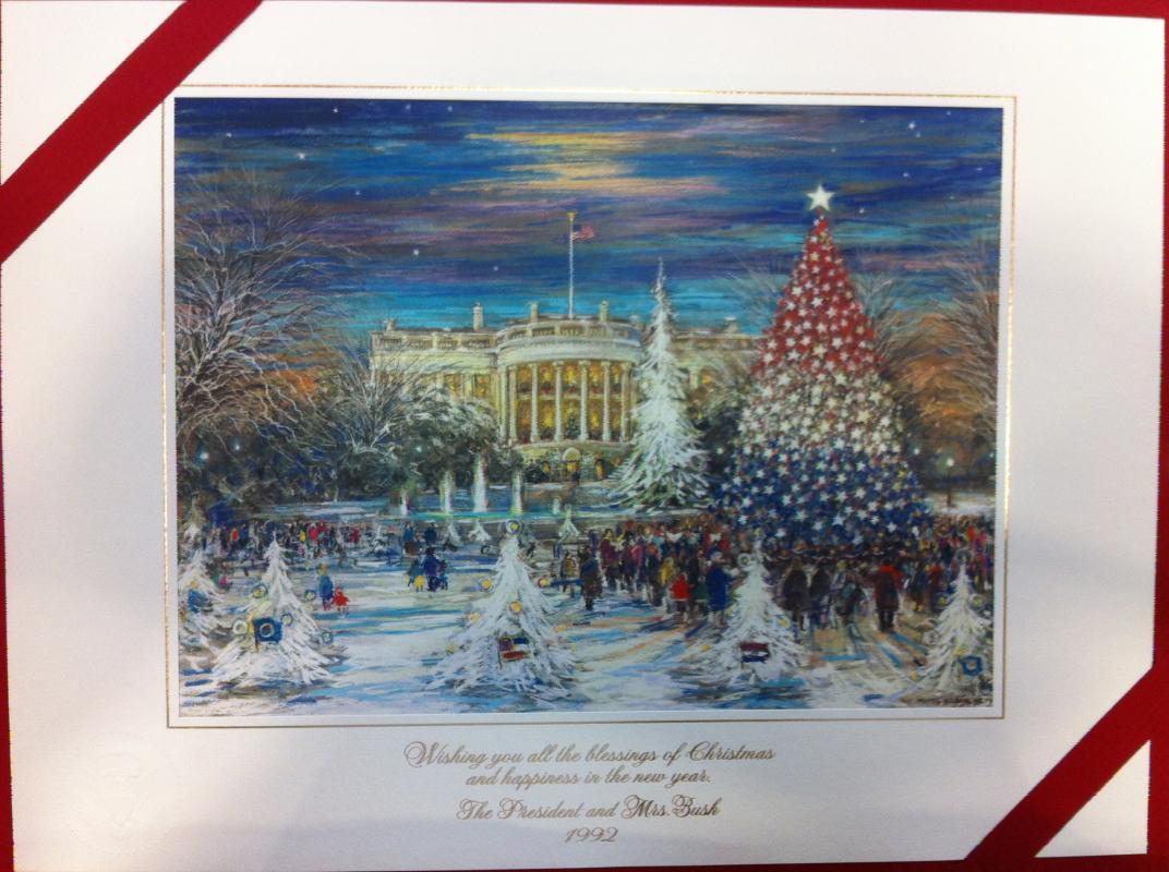 George Bush Sr White House Christmas Gift Print 1992