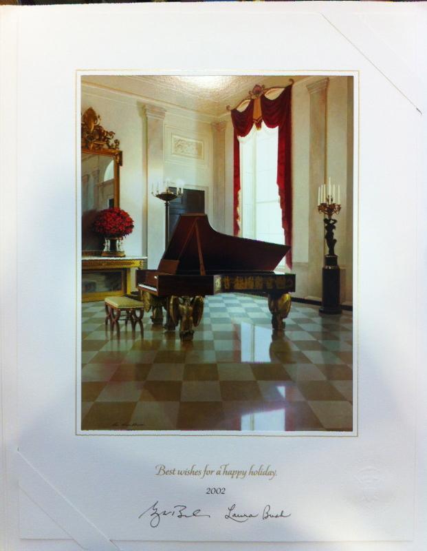 George W Bush White House Christmas Gift Print 2002