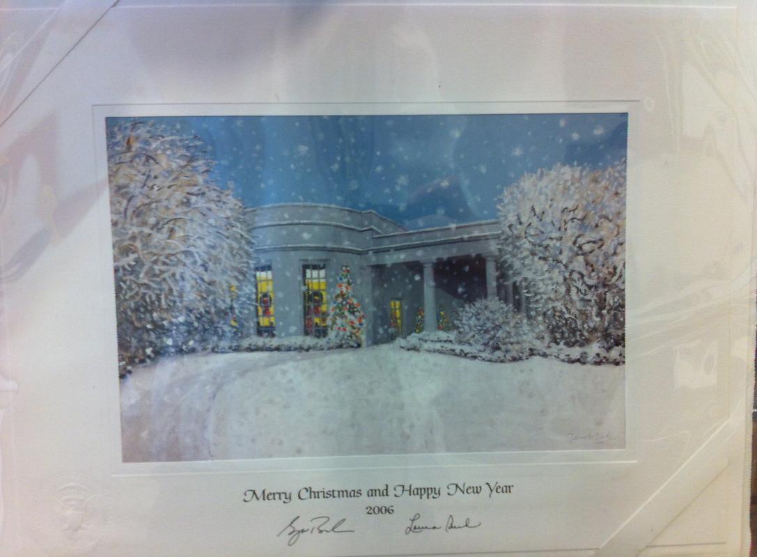 George W Bush White House Christmas Gift Print 2006