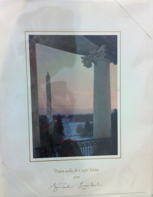 George W Bush White House Christmas Gift Print 2008