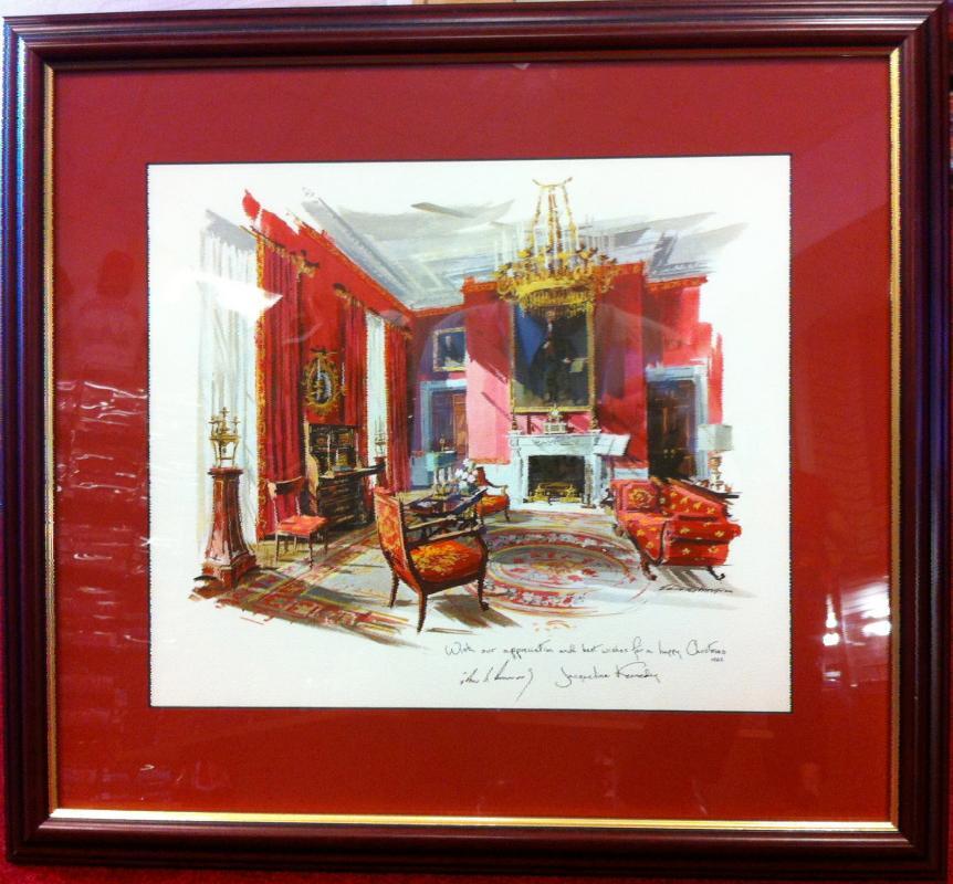 John F. Kennedy White House Christmas Gift Print 1962