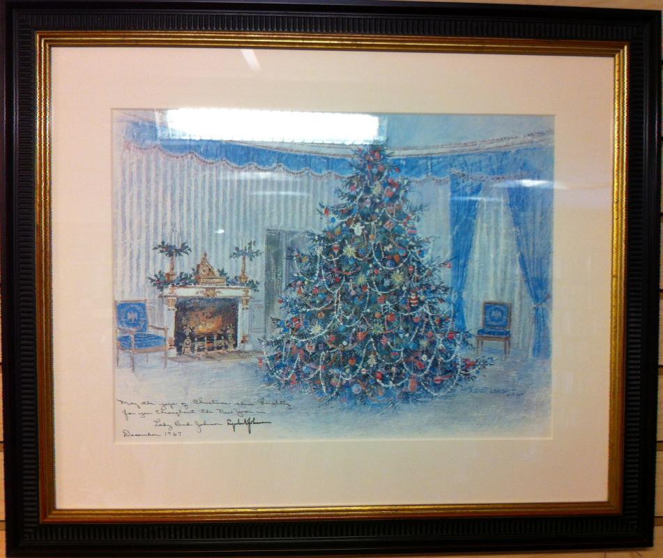 Lyndon B. Johnson White House Christmas Gift Print 1967