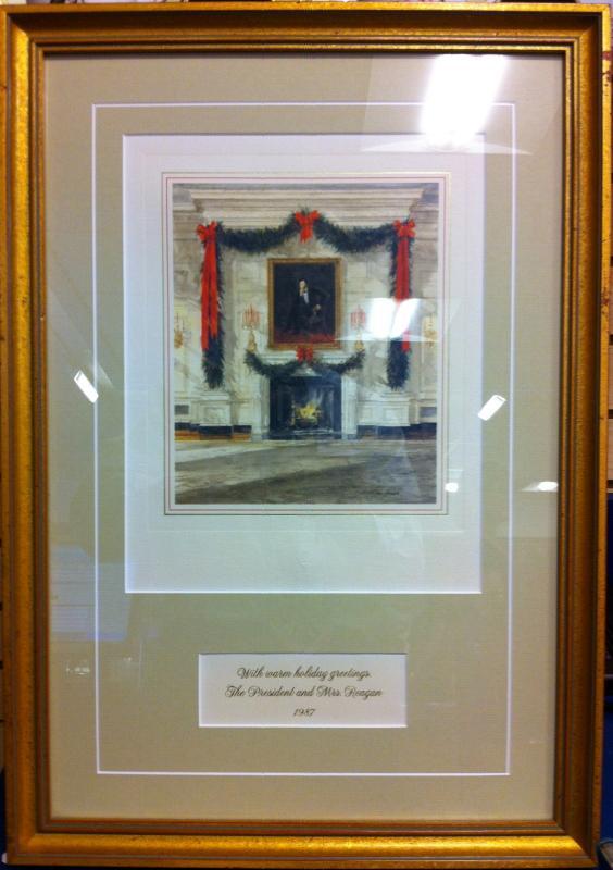 Ronald Reagan White House Christmas Card Gift Print 1987