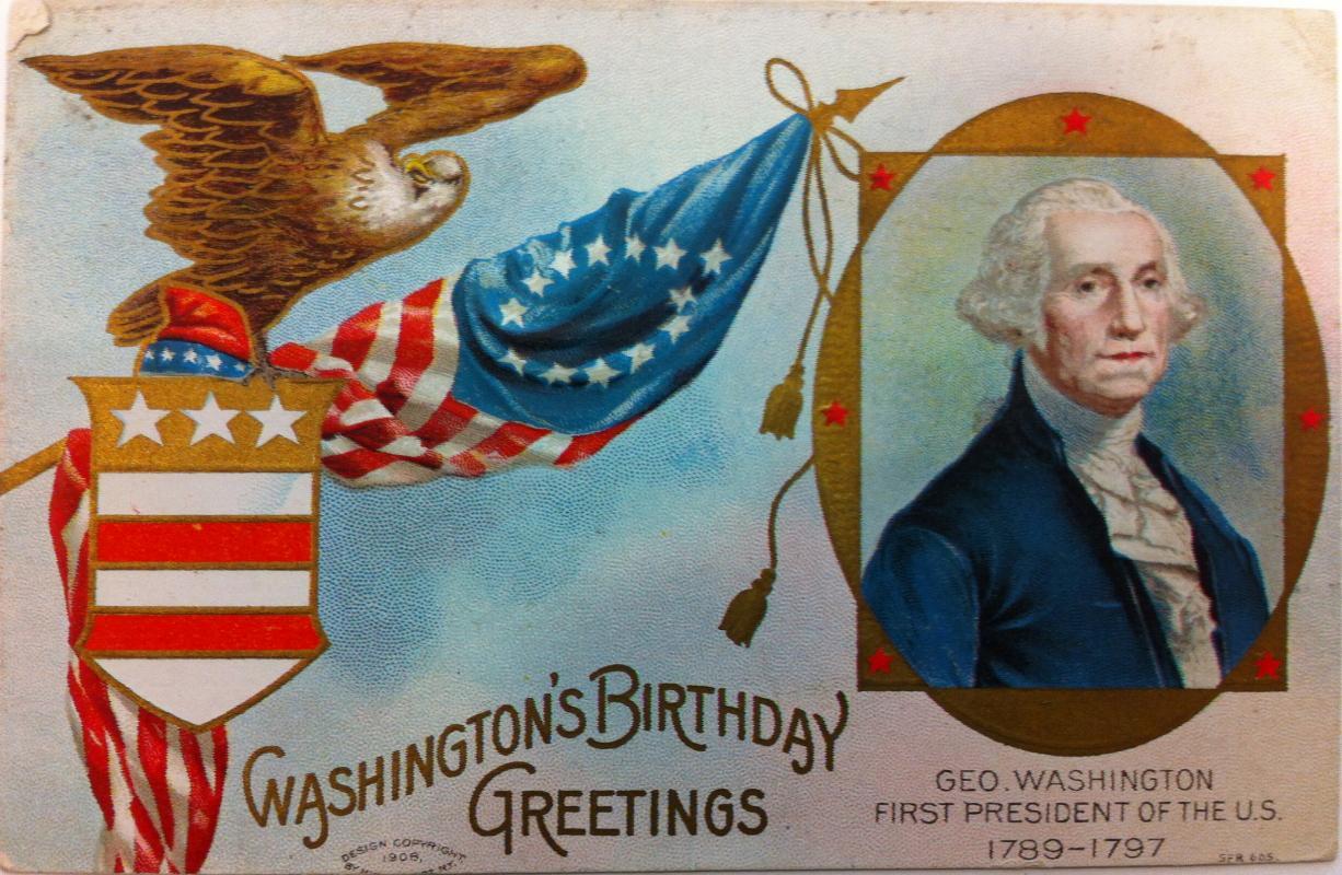 George Washington Birthday postcard