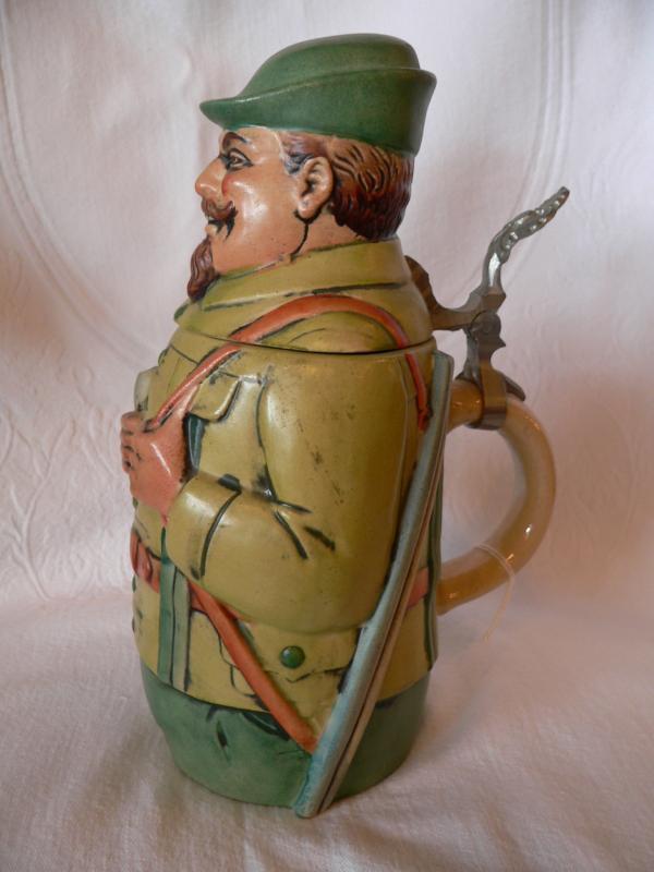 Werner Corzelius Figural Lidded Beer Stein