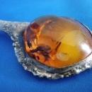 MASSIVE Vintage Necklace AMBER 1960's Designer Baltic Amber and Sterling Silver Neck Piece / Necklace