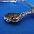MASSIVE Vintage Necklace AMBER 1960's Designer Baltic Amber and Sterling Silver Neck Piece / Necklace