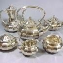 Rare Set of Six (6) Tiffany & Co Art Nouveau 1907 Silver Tea and Coffee Service Set Melon Form