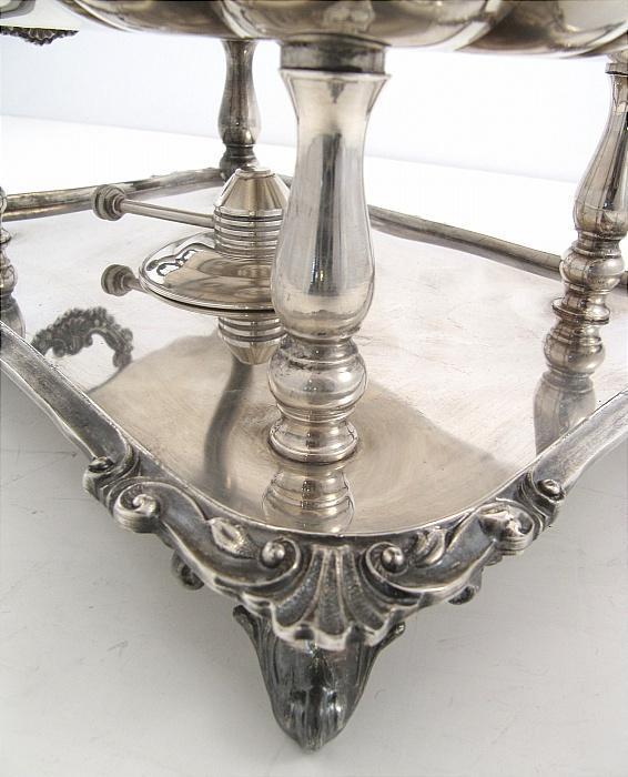 Antique English Silver Heated Buffet Servers Serving Dishes Elegant Scalloped, Scroll Work