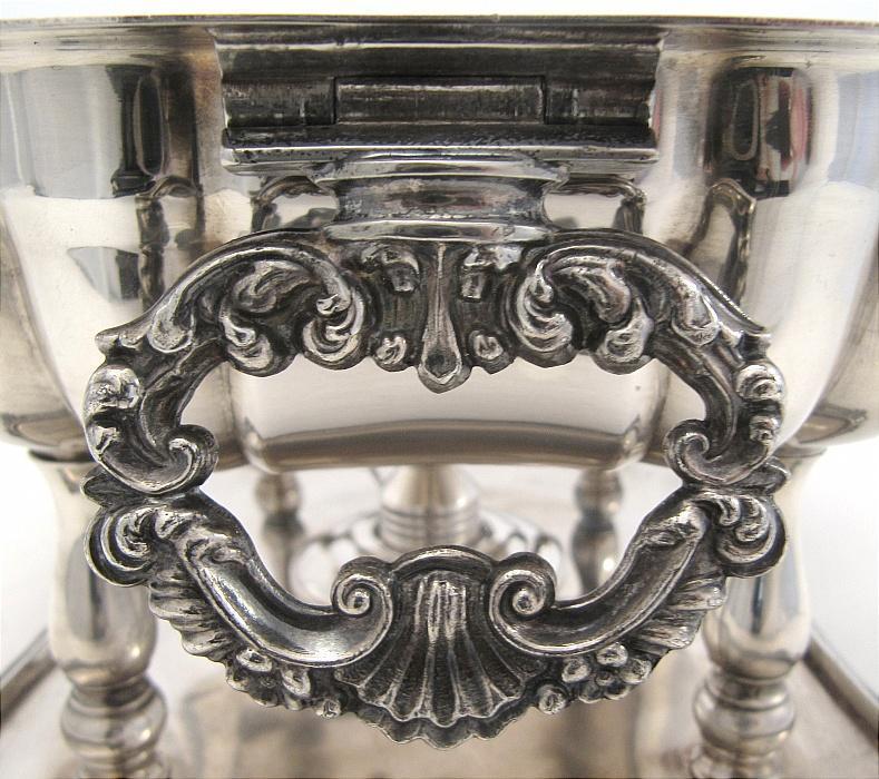 Antique English Silver Heated Buffet Servers Serving Dishes Elegant Scalloped, Scroll Work