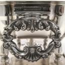 Antique English Silver Heated Buffet Servers Serving Dishes Elegant Scalloped, Scroll Work
