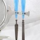 Art Deco English Sterling & Guilloche Enamel Vanity Dresser Set and Swivel Mirror