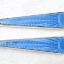 Art Deco English Sterling & Guilloche Enamel Vanity Dresser Set and Swivel Mirror