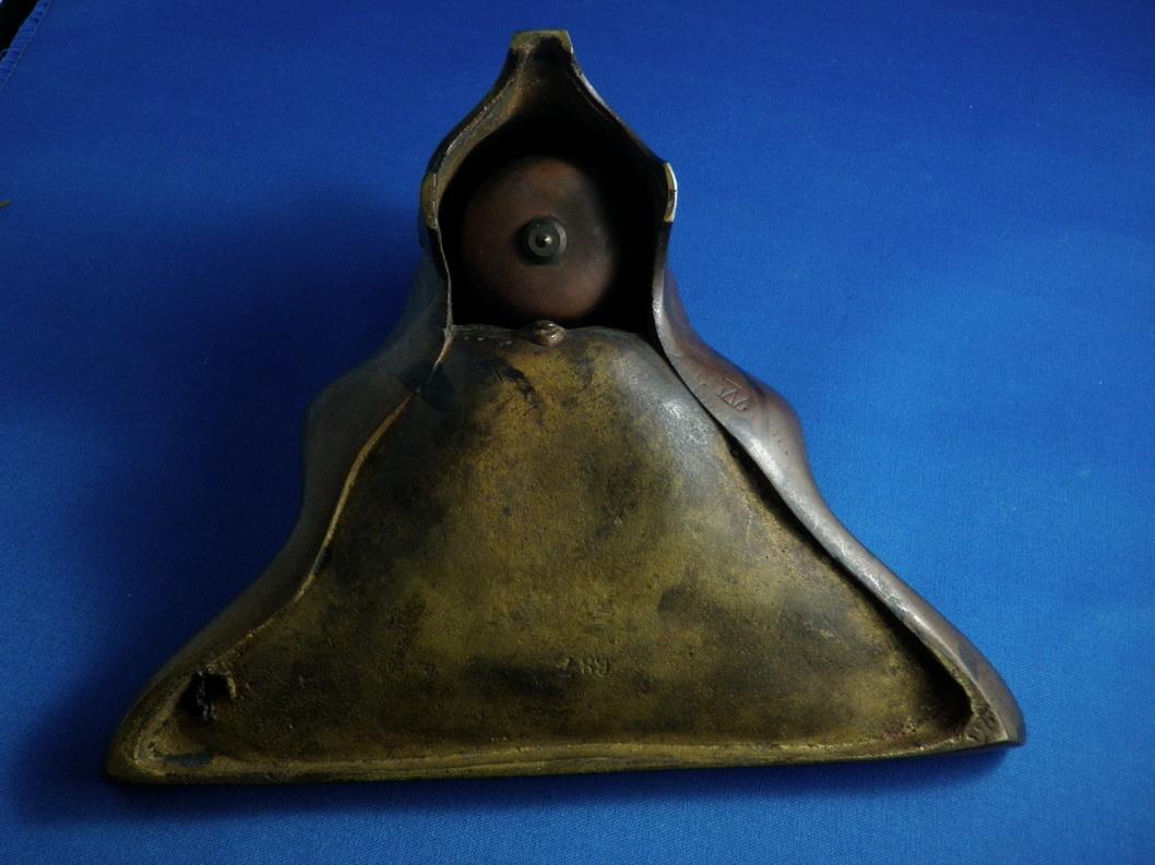 Jugendstill Vienna Bronze Women's Head Inkwell Pen Tray
