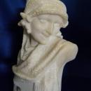 Art Deco Flapper Lady Italian Marble Sculpture c. 1920's Sg'd