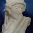 Art Deco Flapper Lady Italian Marble Sculpture c. 1920's Sg'd