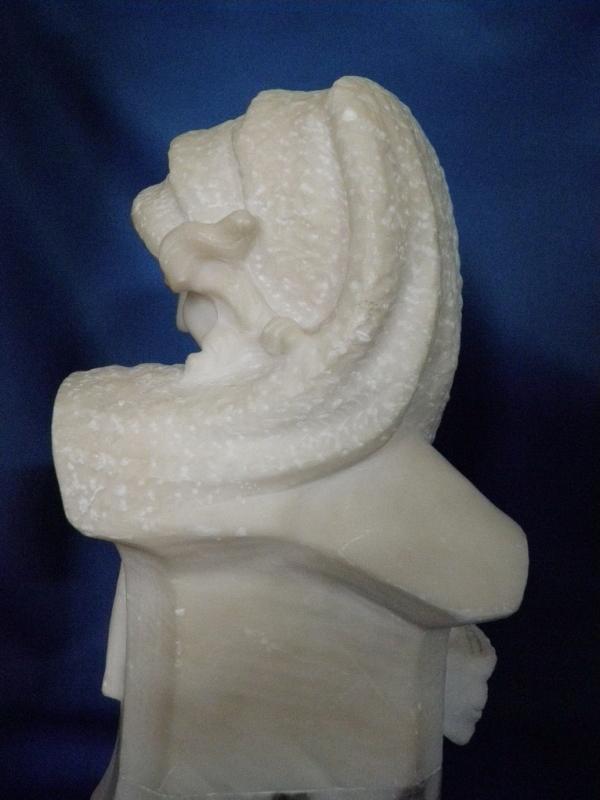 Art Deco Flapper Lady Italian Marble Sculpture c. 1920's Sg'd