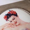 Art Deco Sterling Silver Vargas Girl Porcelain Cigarette Case Holder Halllmarked