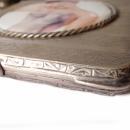 Art Deco Sterling Silver Vargas Girl Porcelain Cigarette Case Holder Halllmarked