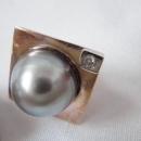 Vintage Earrings 14kt Gold, Gray Baroque Pearl and Diamond