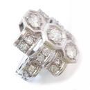 High Art Deco Custom Ring Platinum and Euro Cut Diamonds