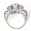 High Art Deco Custom Ring Platinum and Euro Cut Diamonds