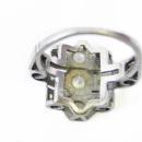 High Art Deco Custom Ring Platinum and Euro Cut Diamonds