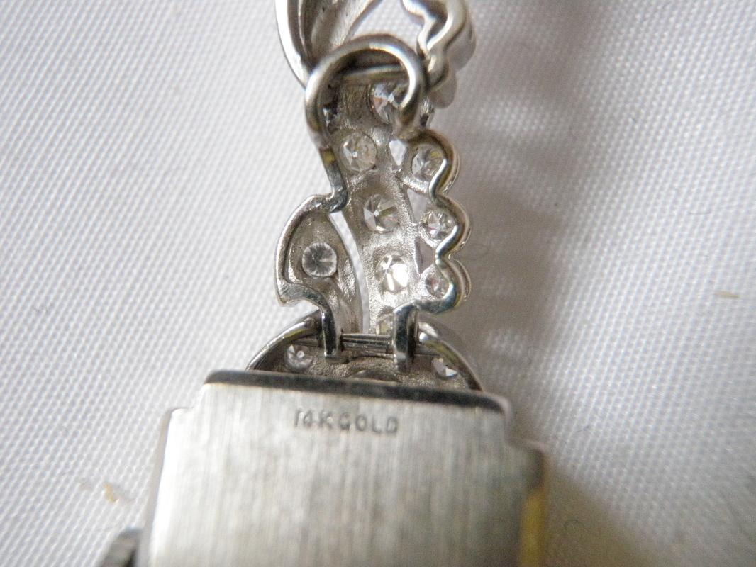 1950's Lord Elgin Ladies Watch 1.50 Carat Diamonds and White Gold