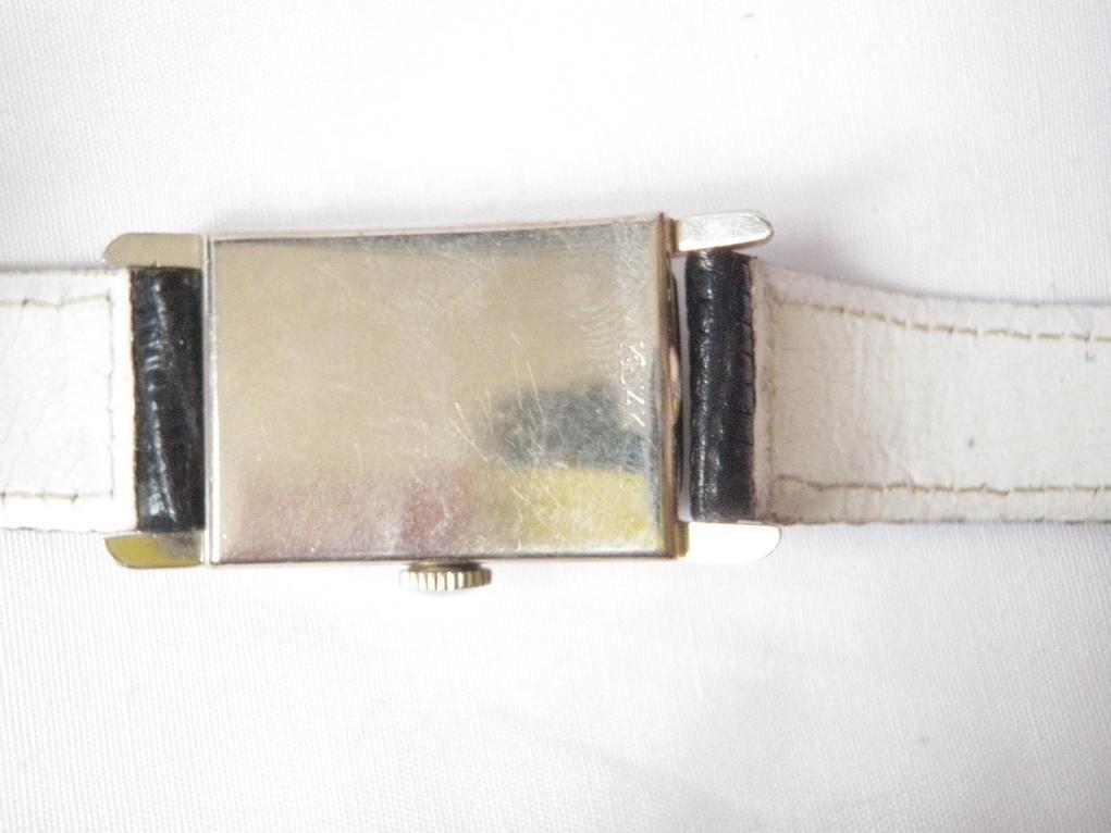 1940's Deco Longines Diamond, 14kt White Gold Watch Unisex Tank Style