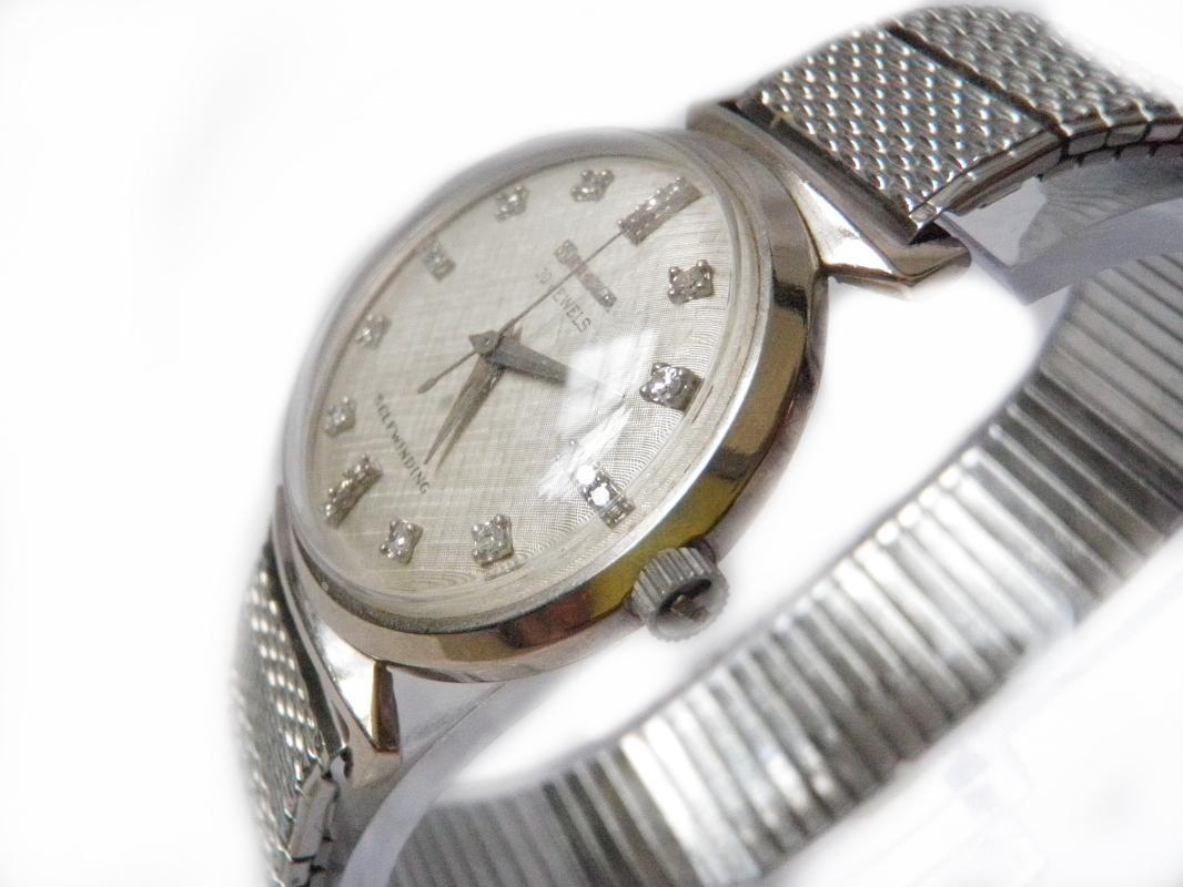 Vintage Bulova Watch Solid 14kt White Gold and Diamonds, 30 Jewel Automatic Shock Resistent