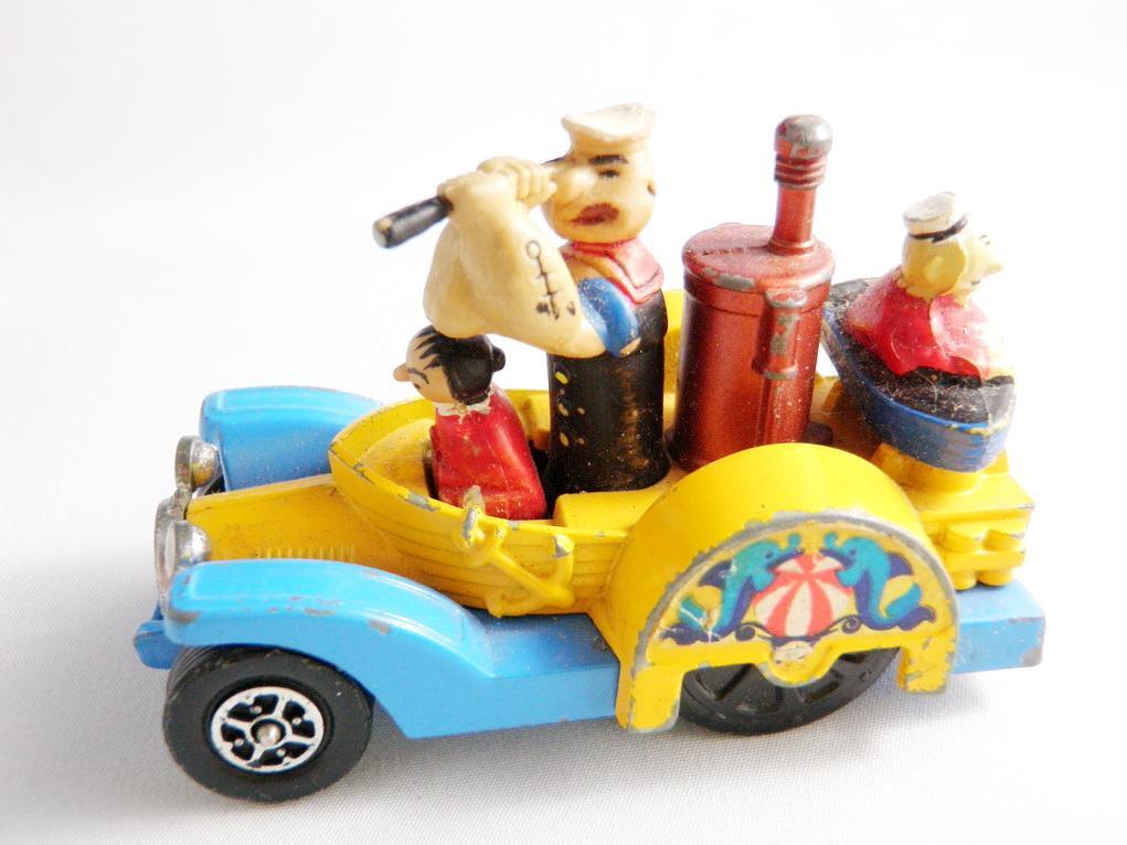 1969 Corgi Popeye Paddle Wagon Juniors Whizz Wheels Car Pat. Pend. Made in Great Britain