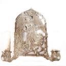 1990's Seagull Liberty Pewter Angel 'Joy' Candelabra Double Candle Holder Lighting