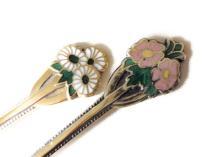 Set of 8 Birmingham Sterling Silver Enamel Demitasse Caviar Spoons Cased Turner & Simpson
