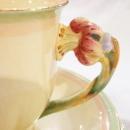 Royal Winton Tiger Lily Flower Handle Luncheon or Tennis Set 3 pc Trio Hand Painted Unique Design