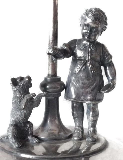 Kate Greenaway Meriden Quadruple Plate Figural Brides Basket, Cake Stand, Pastry Tray