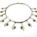 Vintage Sterling Silver Taxco Mexico Necklace Cabachon Nephrite Jade VSA Designer