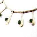 Vintage Sterling Silver Taxco Mexico Necklace Cabachon Nephrite Jade VSA Designer