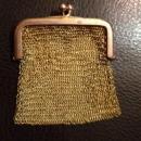 Sg'd Victorian Chatelaine Purse Solid 9t Yellow and Pink Gold Mesh Change Purse Pendant Necklace