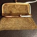 Sg'd Victorian Chatelaine Purse Solid 9t Yellow and Pink Gold Mesh Change Purse Pendant Necklace