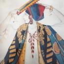 RARE Leon Baskt Diaghlev's Scheherezade Ballet Russes Watercolor Gouache Painting dated 1910