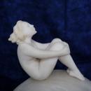 Art Deco Lamp Nude Woman Sitting on Seashell Marble Sculpture c. 1920'sLighting Home Decor