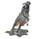 Nude Woman Skier Bronze Sculpture Art Deco Signed and Numbered