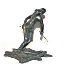 Nude Woman Skier Bronze Sculpture Art Deco Signed and Numbered
