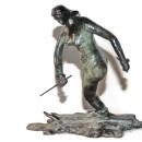 Nude Woman Skier Bronze Sculpture Art Deco Signed and Numbered