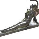 Art Deco Reclining Nude Flapper Woman Table Lamp c. 1926 Signed Electrolite Products Home Decor Lighting